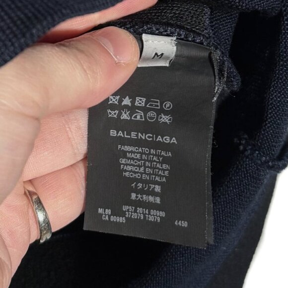 Balenciaga 2014 Navy Tonal Striped Band Crewneck Sweater - Picture 5 of 6